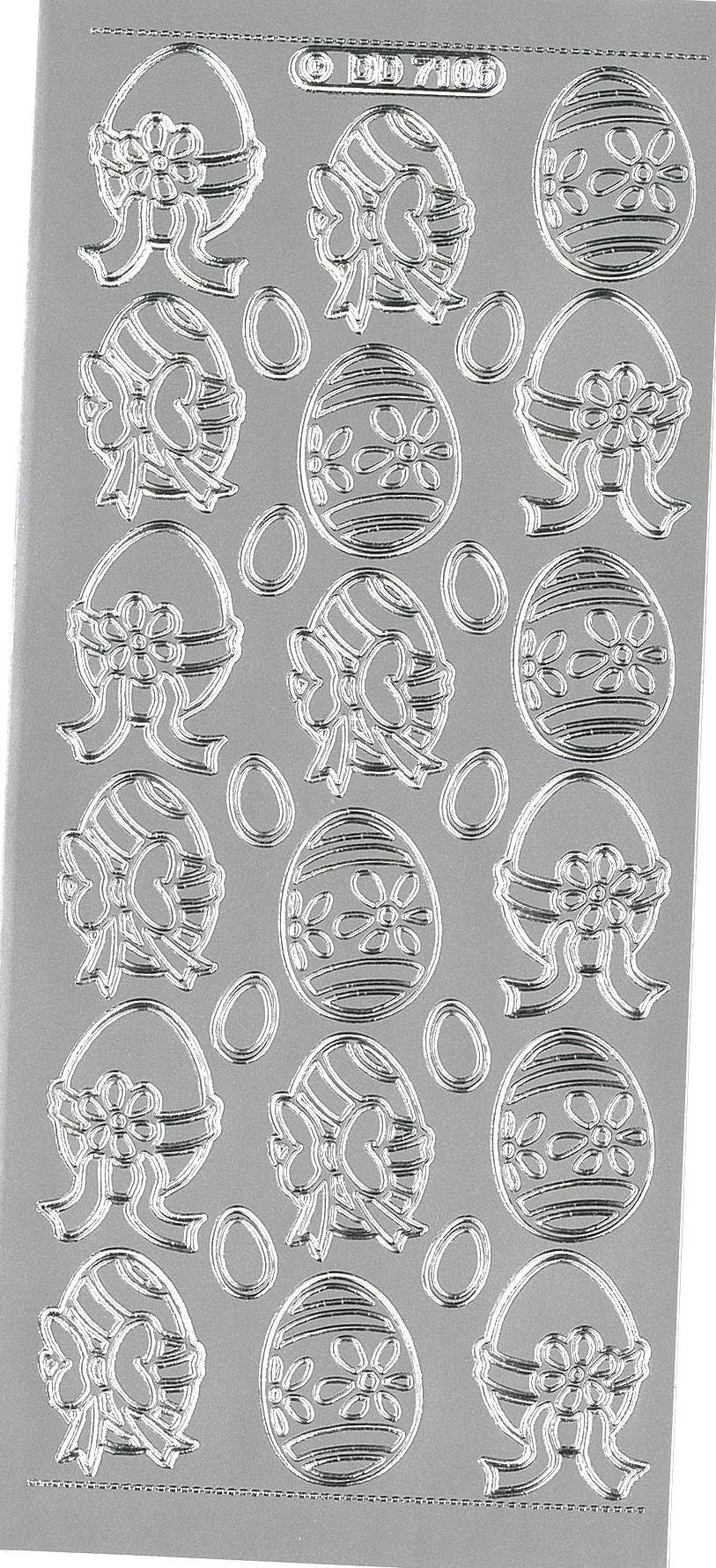 Stickers påskeæg DD7106 sølv