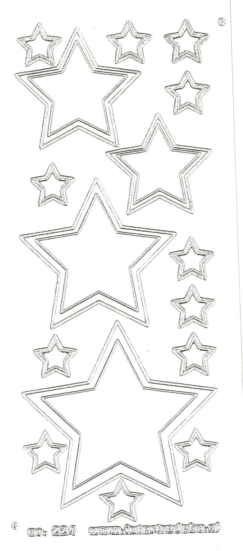 Stickers jul stjerner sølv  no 224