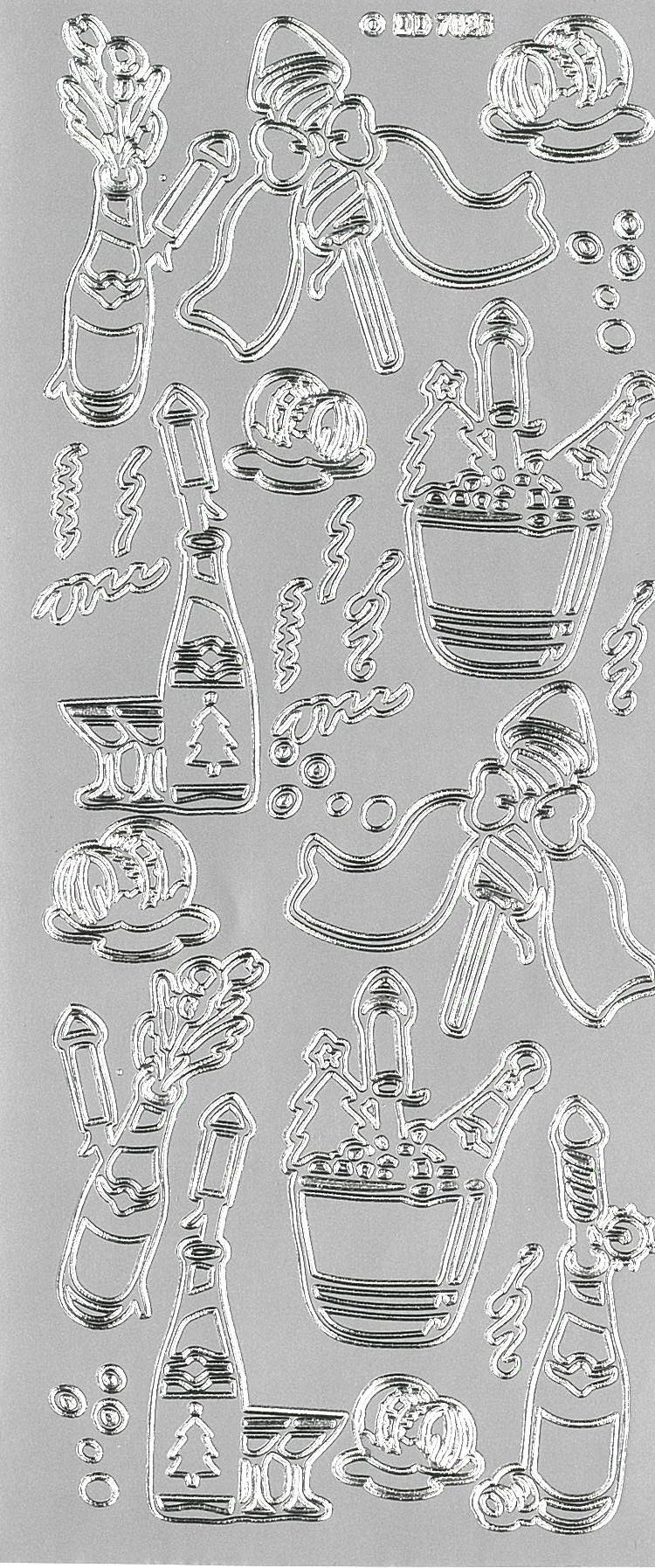 Stickers nytår raket Stickers nytår raket sølvfarvet DD7025