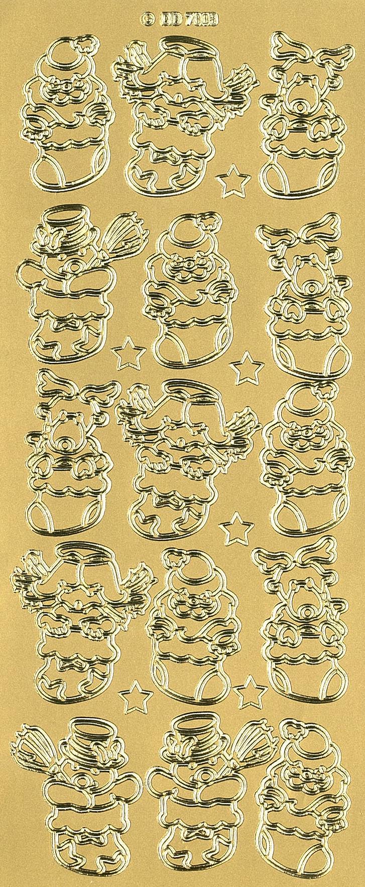 Stickers jul støvle guld DD03