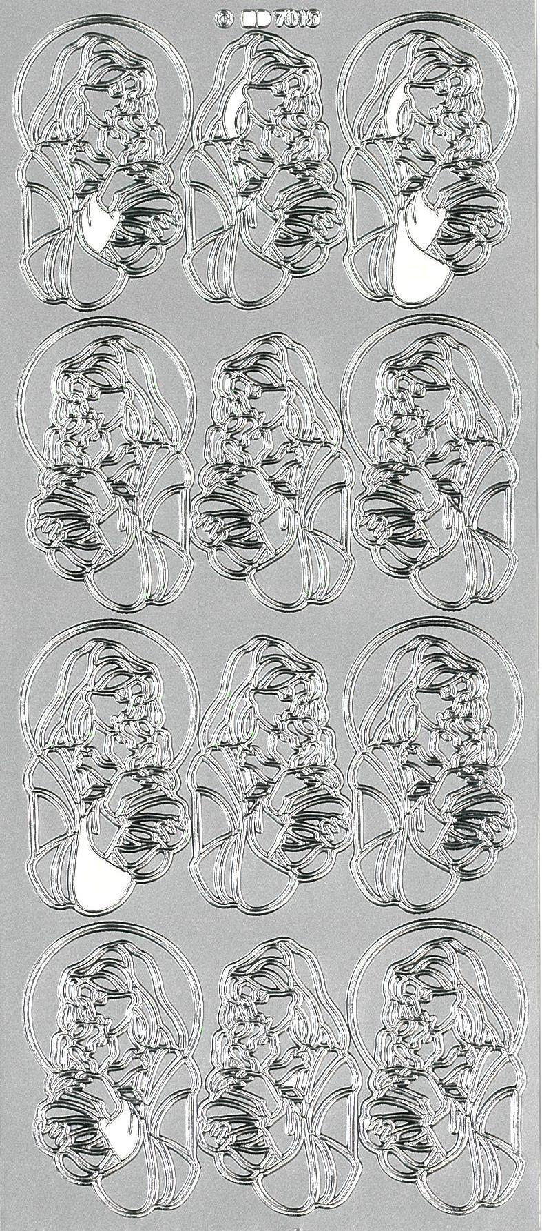 Stickers jomfru maria sølvfarvet DD7015