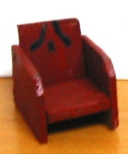 Indlæs billede til gallerivisning Fin gammel lænestol udført i træ i 1940´erne rød, blå eller grøn
