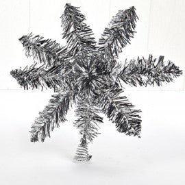 Topstjerne til juletræ 25 cm sølvfarvet