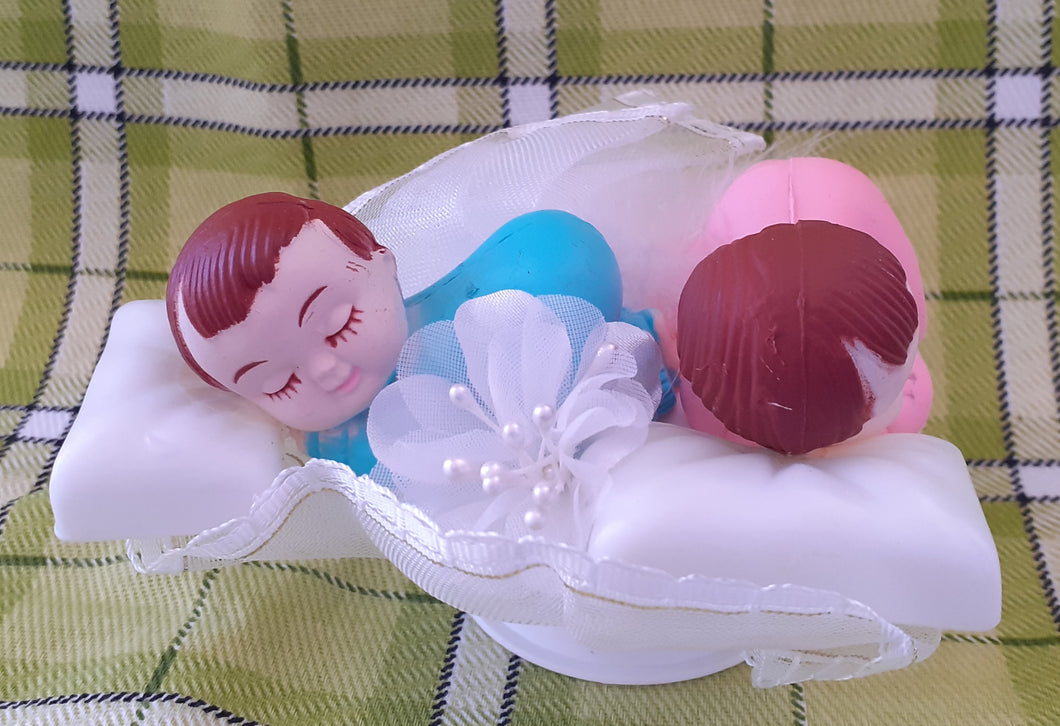 Kagefigur dåb tvillinger dreng og pige