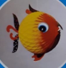 Fold ud fantasi fisk rund gul og orange